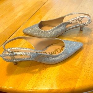 Sam Edelman silver glitter heels